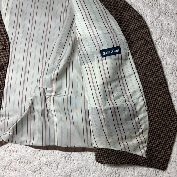 Polo Ralph Lauren Premium Wool Cashmere Vest Brown Plaid Made in Italy NWOT - Picture 5 of 13